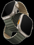 UNIQ Revix Reversible Magnetic Apple Watch Strap 49/45/44/42mm - (Moss Green/ Tan)