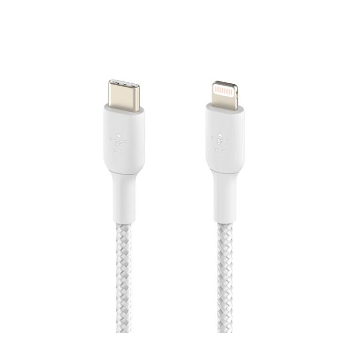 Belkin Braided USB-C to Lightning Cable 2M CAA004bt2M - White