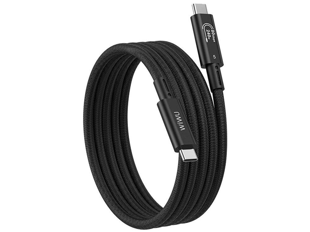 WIWU Wi-C102 Thunderbolt 5 USB-C Cable 1.8m, 80Gbps Data, 240W PD, 16K 60Hz Braided Cable