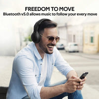Promate LaBoca Headphone, Over-Ear Deep Bass Wireless Headphone with Long Paytime, Hi-Fi Sound - BLACK