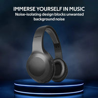 Promate LaBoca Headphone, Over-Ear Deep Bass Wireless Headphone with Long Paytime, Hi-Fi Sound - BLACK