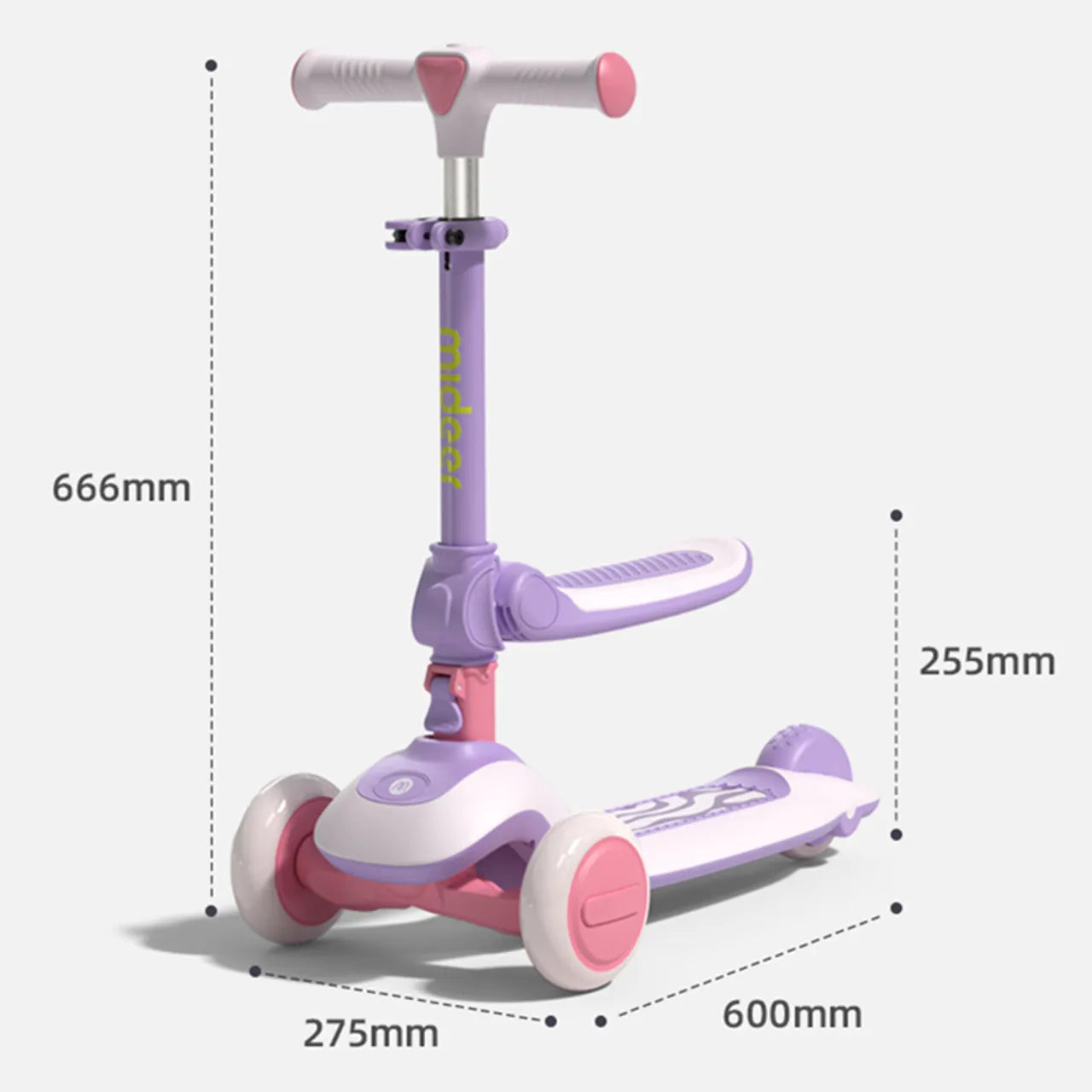 Mideer Kid Scooter Versatile Ride-On for Fun & Safety  - Purple