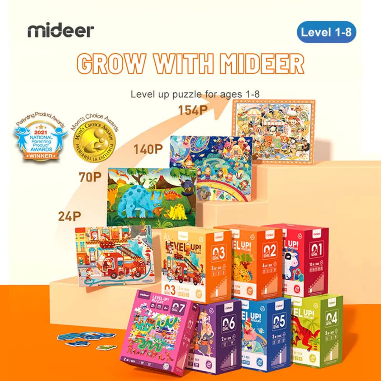 Mideer Level up Puzzle 7 – World Travel