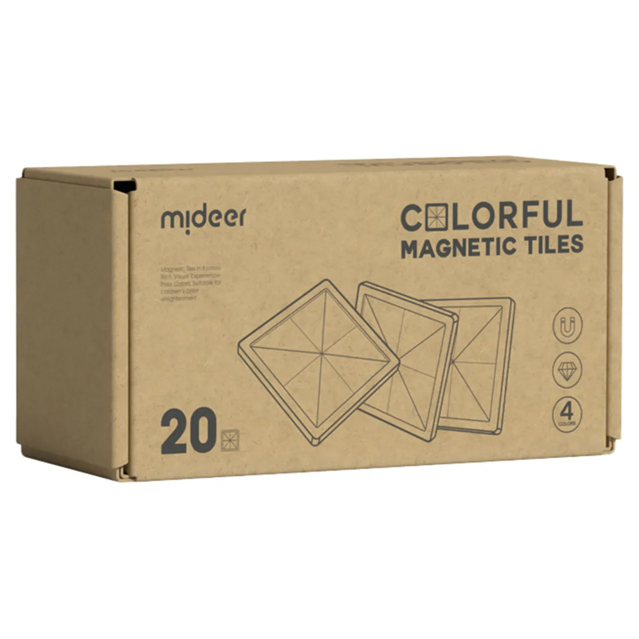 Mideer Colorful Magnetic Tiles 20pcs - Warm Color