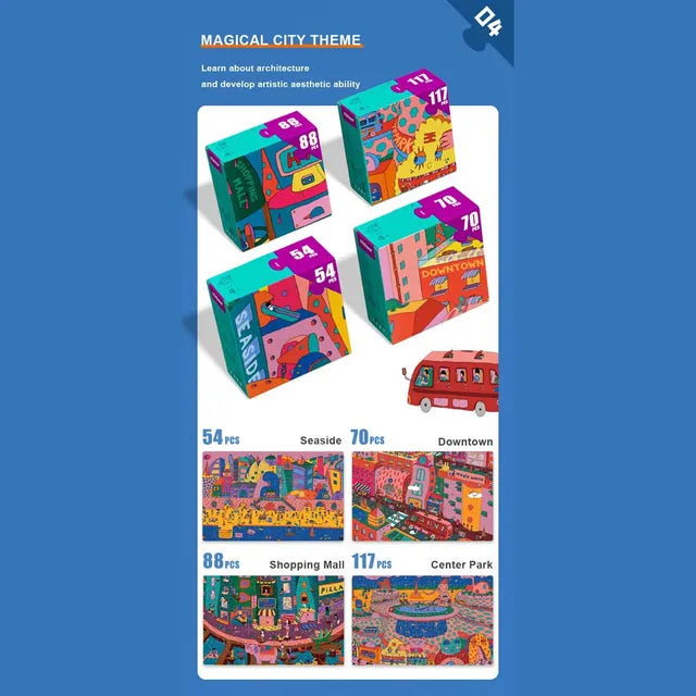 Mideer 4 in 1 Puzzle – City