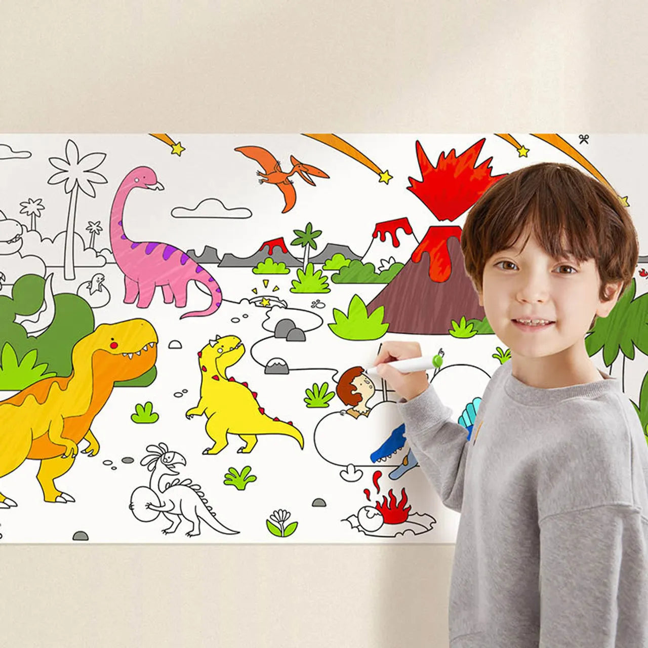 Mideer Adhesive Colouring Scroll – The Magic Zoo