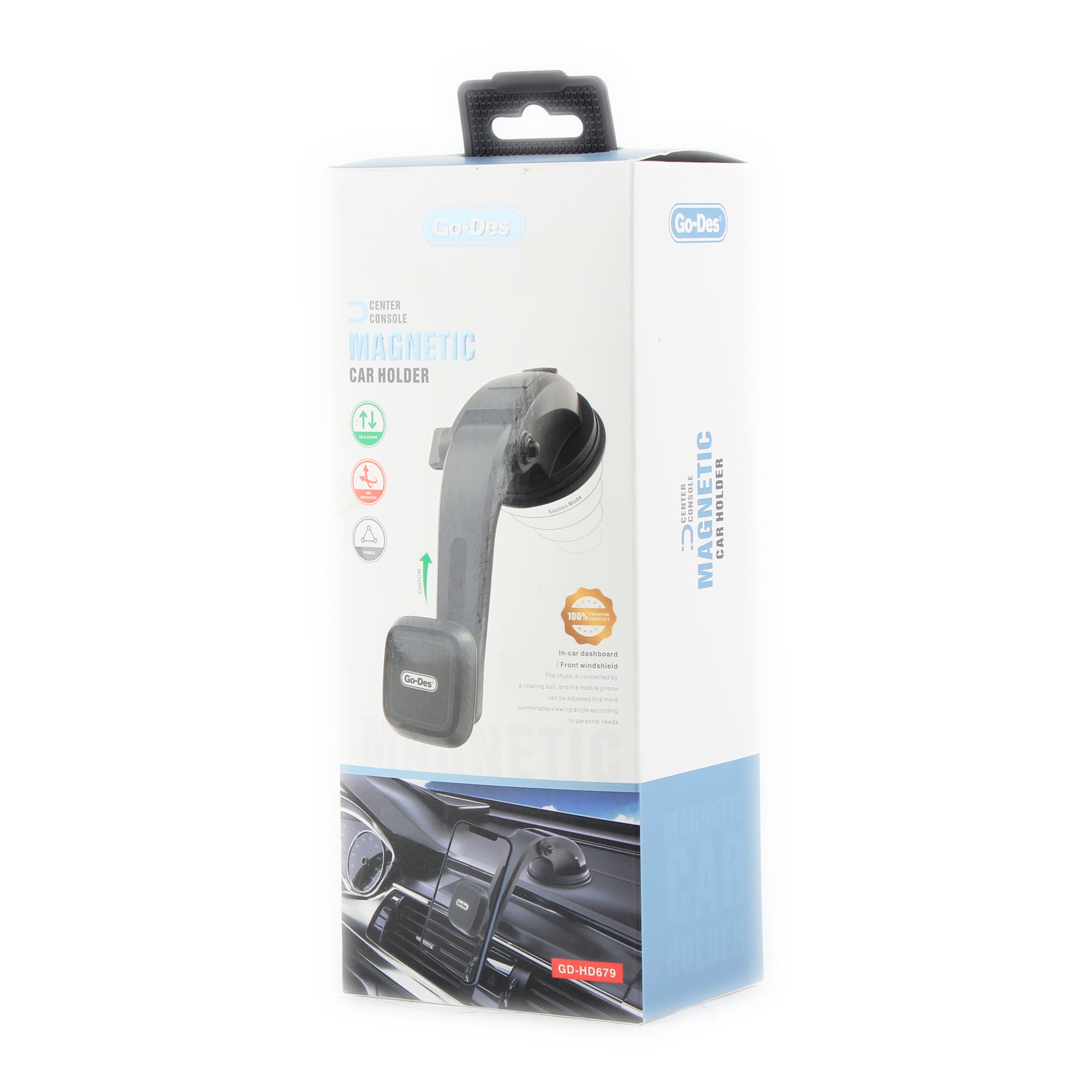 Go-Des Magnetic Car Phone Holder - Black