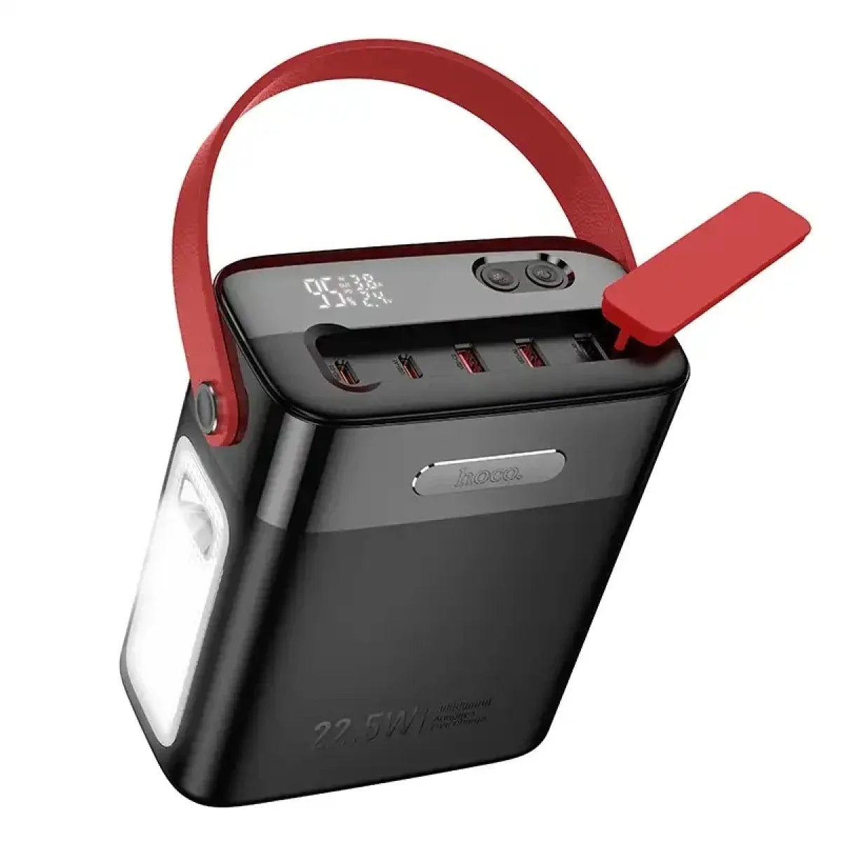 HOCO J143 Title 80000mAh Power Bank, 22.5W Fast Charging with PD 20W, 5 Ports, LED Display, Black