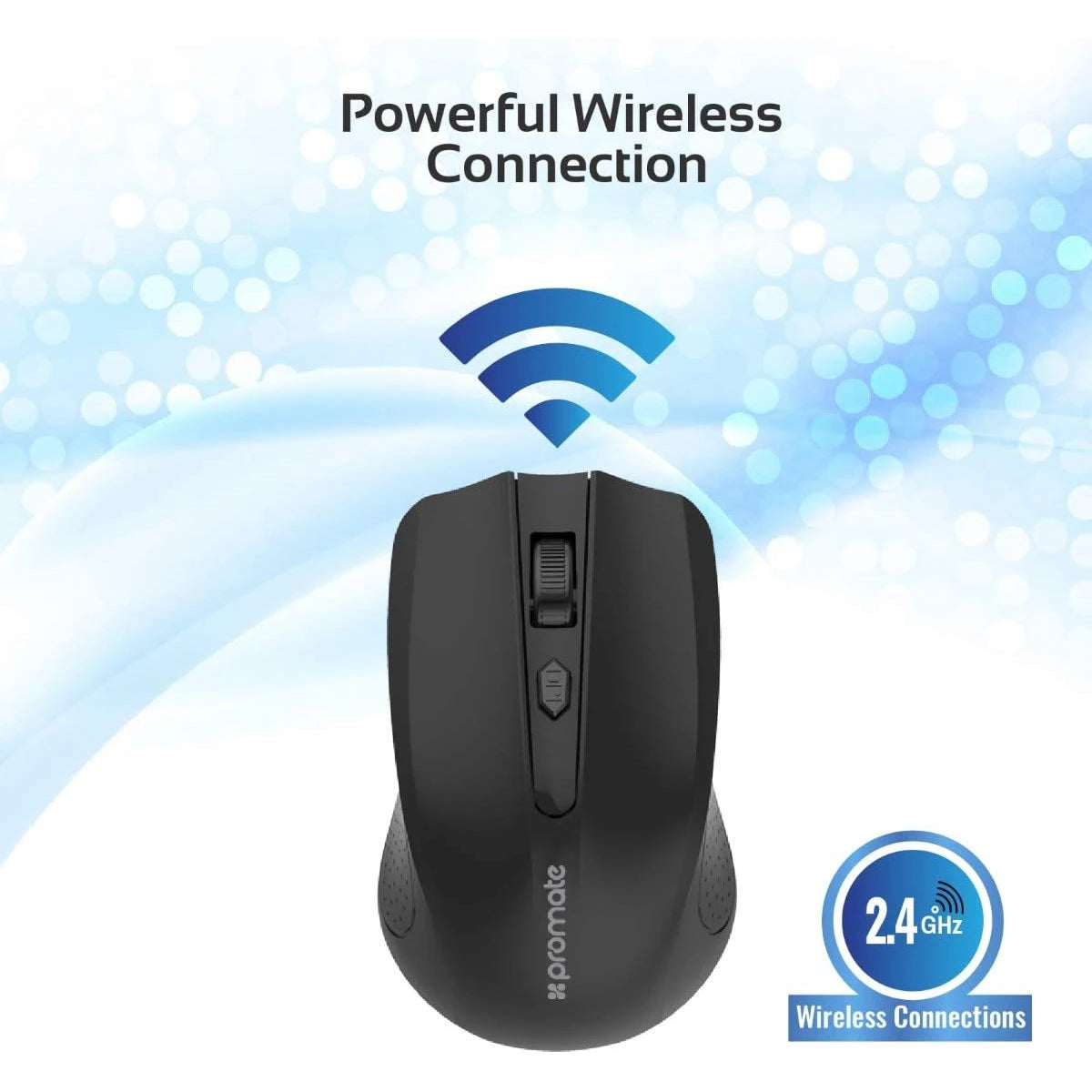 Promate Clix-8 Portable Optical Wireless Mouse with USB Nan Receiver 10m Working Distance, Auto Sleep Function