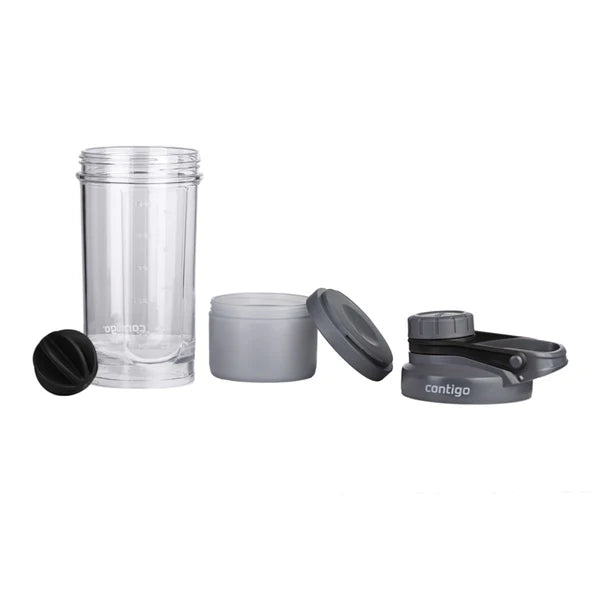 Contigo Shake & Go Fit Protien Shaker With Compartment 650 ml - Black