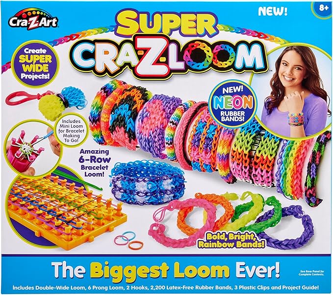 Cra-Z-Art – Super Cra-Z-Loom مجموعة صنع أساور مطاطية 6 صفوف