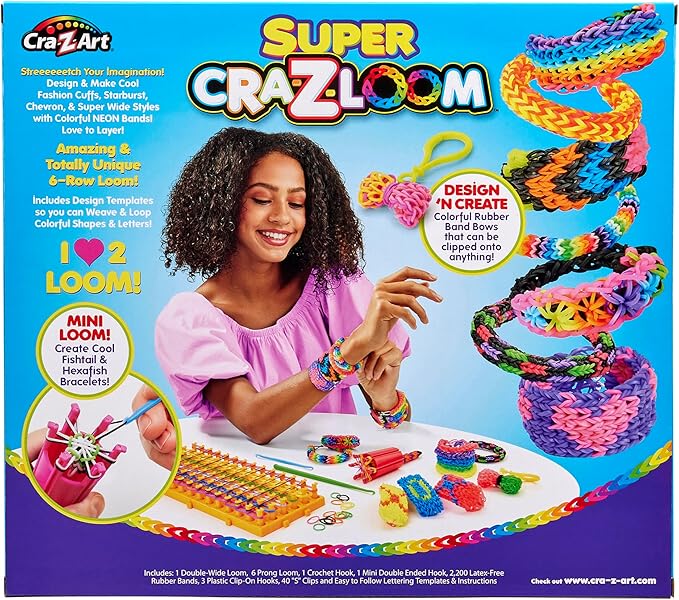 Cra-Z-Art – Super Cra-Z-Loom مجموعة صنع أساور مطاطية 6 صفوف