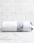 Madame Coco Fayette Bath Towel – 100% Cotton Soft & Highly Absorbent in White & Navy