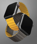 UNIQ Revix Reversible Magnetic Apple Watch Strap 49/45/44/42mm - Mustard (Mustard/Khaki)