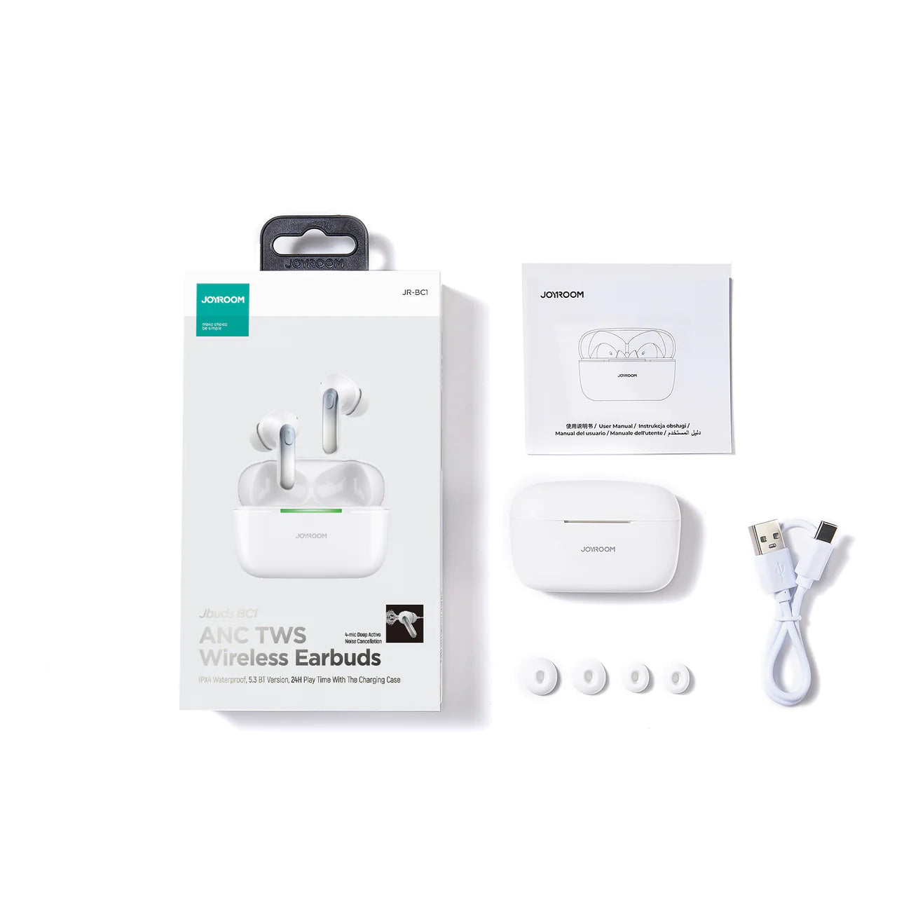 Joyroom Jbuds Series True Wireless ANC Earbuds - White