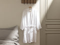 Madame Coco Zoe Muslin Bathrobe – White & Grey, S-M & L-XL, Lightweight & Spa-Soft
