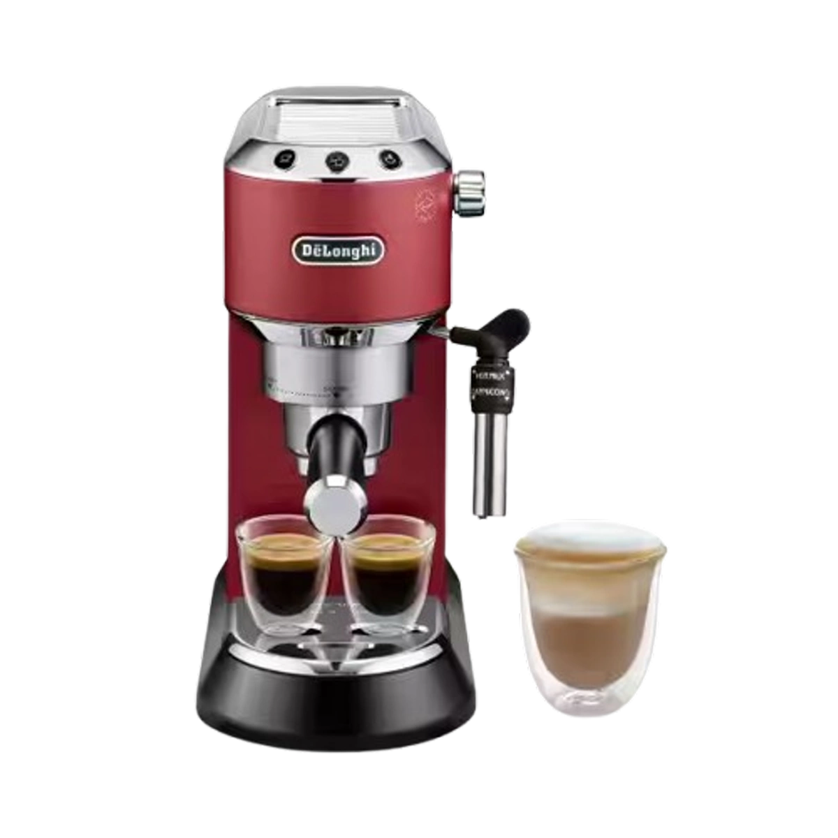 Delonghi Espresso Machine Dedica Style  with 15-bar pressure and 1.1L capacity 1300 W Red