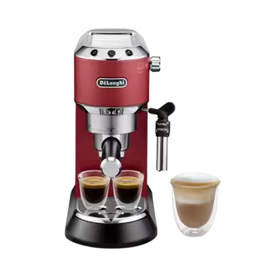Delonghi Espresso Machine Dedica Style  with 15-bar pressure and 1.1L capacity 1300 W Red