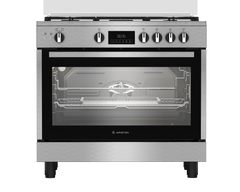 Ariston ARR9 GGF 33229 XNA 90 cm freestanding gas cooker 5 burners stainless steel dual fans Cast Iron Pan with AirFryer system