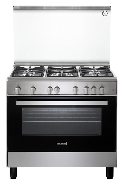 Elba CBX 965 FGLC NEW Gas Cooker 90 cm Stainless Steel Cast iron pan supports 5 gas burners Full Safety with Fan