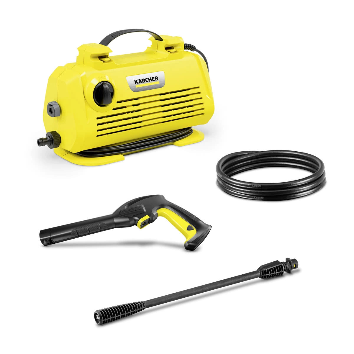Kärcher K 2 Horizontal Pressure Washer 110 Bar Pressure & 360 L/h Flow Rate Compact Horizontal Design
