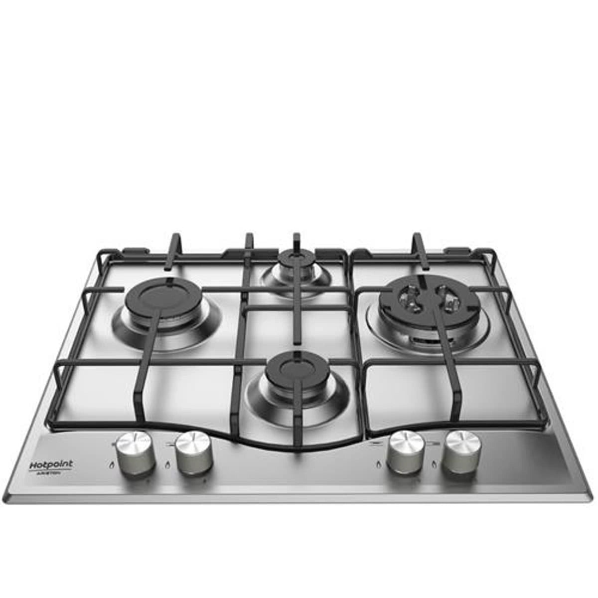 Ariston PCN 641 T/IX/A Gas Hob Built-in 4 Burners 60 cm Stainless Steel Cast Iron Grids