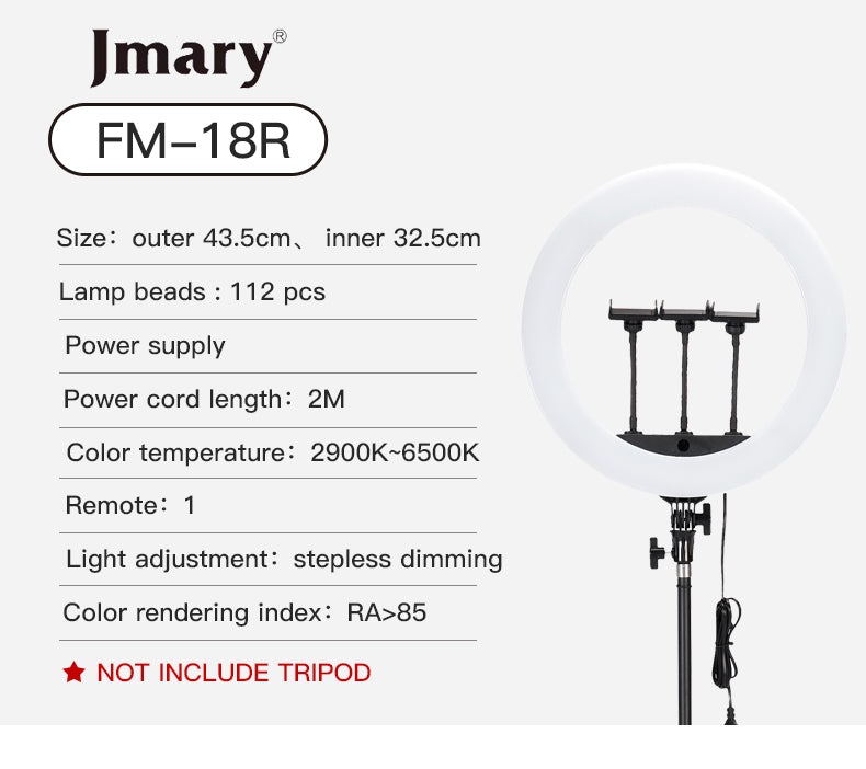 Jmary 18inch selfie ring light - Black