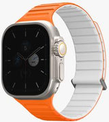 UNIQ Revix Evo Reversible Magnetic Apple Watch Strap 49/45/44/42mm - Amber (Amber Orange/White)