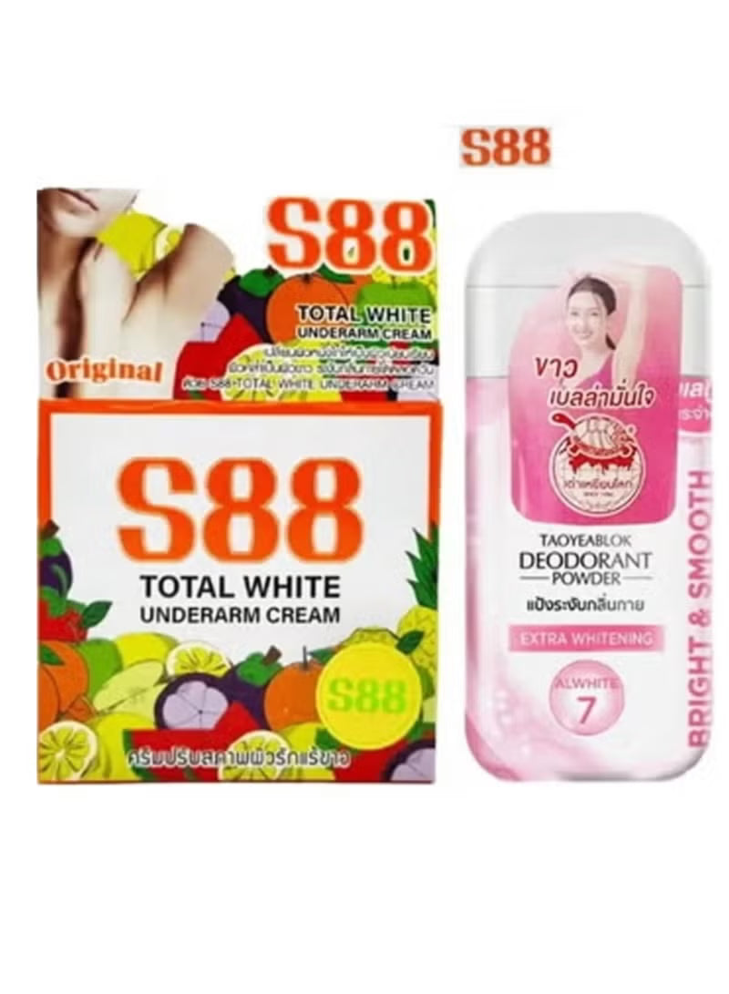 2 pieces of Thai skin lightening mixture, underarm whitening cream 35g & original powder 22g