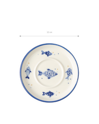 Grande Poisson 6-piece Tea Glass Saucer Set - Madame Coco JO