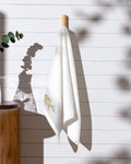 Madame Coco Pansy Face Towel Soft Absorbent White Grey Elegant