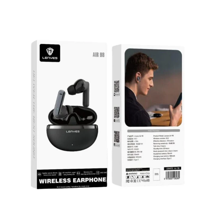 سماعة Lenyes Air 98 – TWS بصوت Hi-Fi وتحكم باللمس وبلوتوث 5.3
