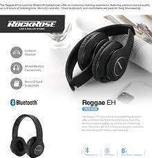 Rockrose EH Bluetooth Headset Hi-Fi Stereo Foldable Design - Black