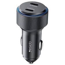 Yesido Car Charger 60W - Aluminum Dual Type-C Fast Charger