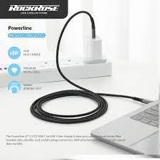 ROCKROSE USB to USB C Cable 3A Fast Charge 1m Durable - Black