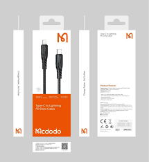 Mcdodo 1.2m 36W USB C to 8 Pin PD Fast Charging Cable - Black