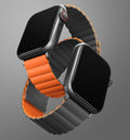 UNIQ Revix Reversible Magnetic Apple Watch Strap 49/46/45/44mm - Charcoal (Grey/Orange)