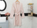 Madame Coco Belda Shawl Collar Women's Bathrobe – Soft Robe in Powder & Beige