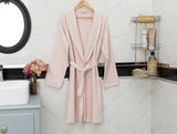 Madame Coco Belda Shawl Collar Women's Bathrobe – Soft Robe in Powder & Beige