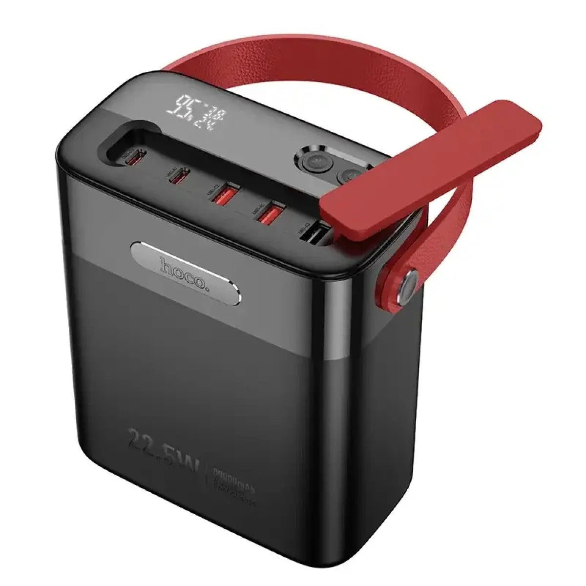 HOCO J143 Title 80000mAh Power Bank, 22.5W Fast Charging with PD 20W, 5 Ports, LED Display, Black