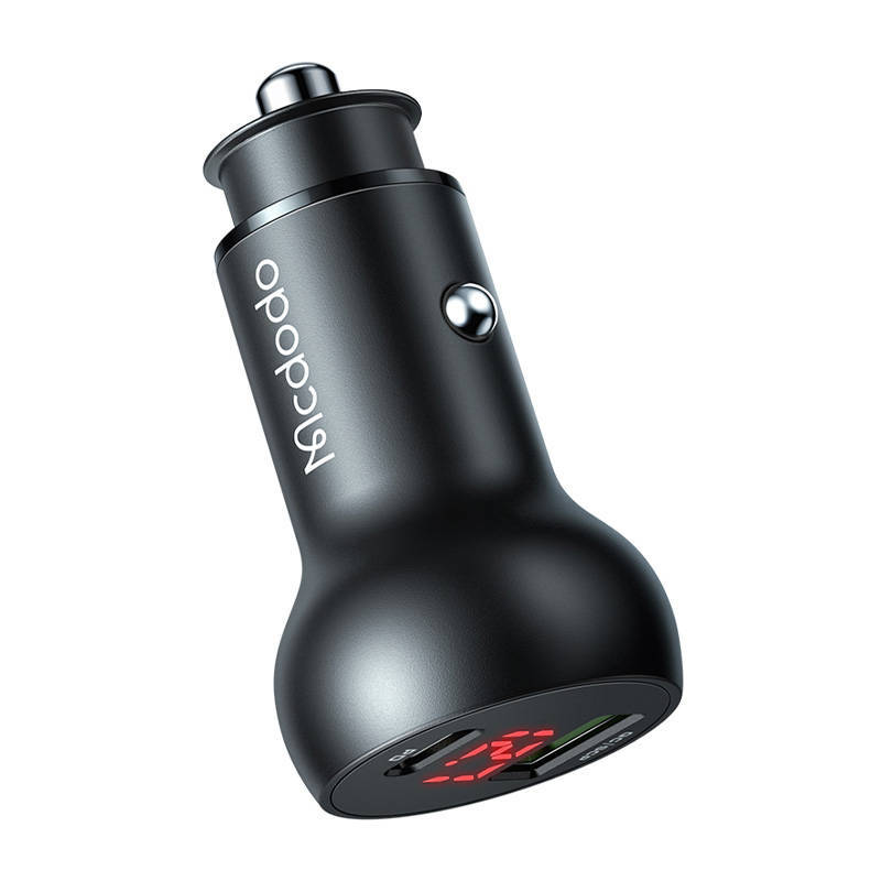 Mcdodo Car Charger USB & USB C 45W with Display - Black