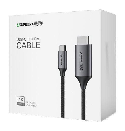 كابل يوجرين USB-C إلى HDMI 1.5م (رمادي أسود) - جودة عالية