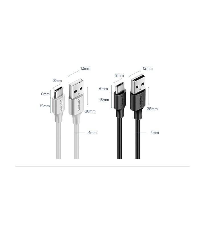 UGREEN USB-A 2.0 to USB-C Cable Nickel Plating 1m (White)