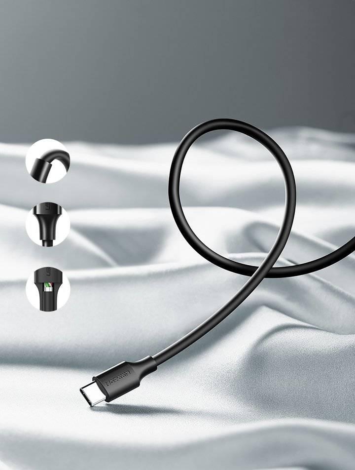 UGREEN USB-A 2.0 to USB-C Cable Nickel Plating 1m (White)