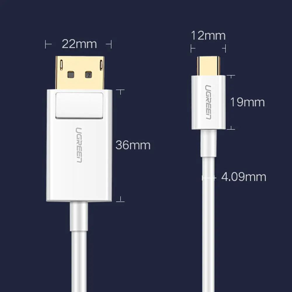 UGREEN USB-C to DisplayPort Adapter 1.5M 4K@30Hz – White