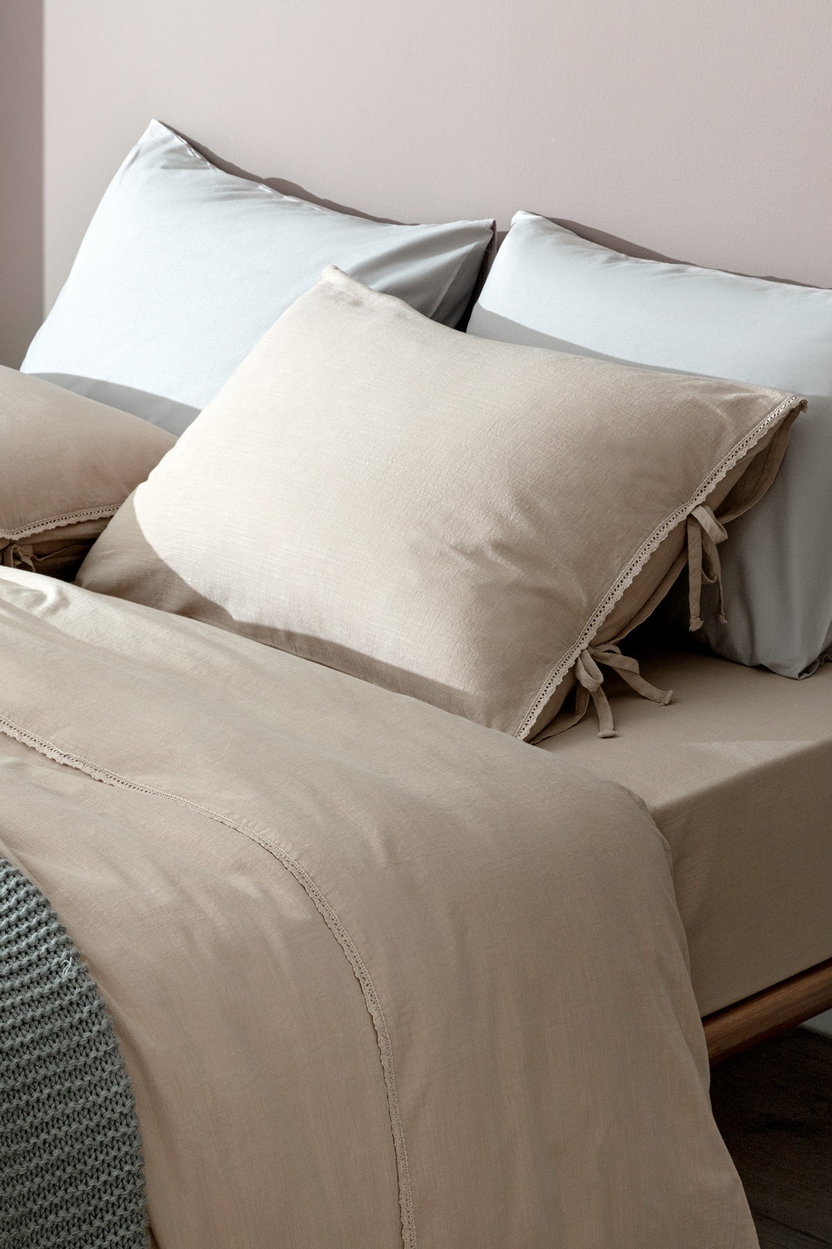Tracey Super King Size Size Linen Look Washed Duvet Cover Set - Madame Coco JO