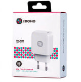 DOMO DARIO DMC-04 C-L 20W Type-C Charger with Lightning Cable - White