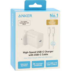Anker 312 Wall Charger 20W with Cable - Bundle