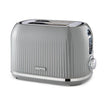 Geepas Fluted 2-Slice Toaster, 6 Browning Levels, Grey GBT36558UK-GR