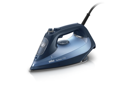 Braun TexStyle 7 Pro Steam Iron 3000W 300ml FreeGlide 3D EloxalPlus Soleplate Auto Shut-Off – Blue (SI7160BL)